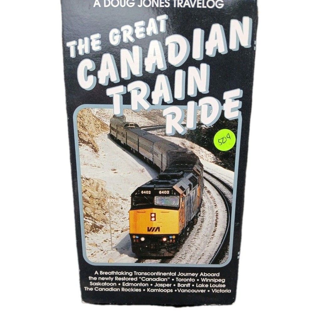 THE GREAT CANADIAN TRAIN RIDE 1993 VHS Tape Doug Jones Travelog Vintage Cassette
